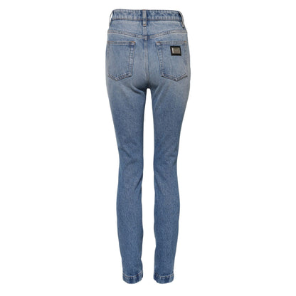 Dolce & Gabbana Blue Washed Skinny High Waist Denim Jeans
