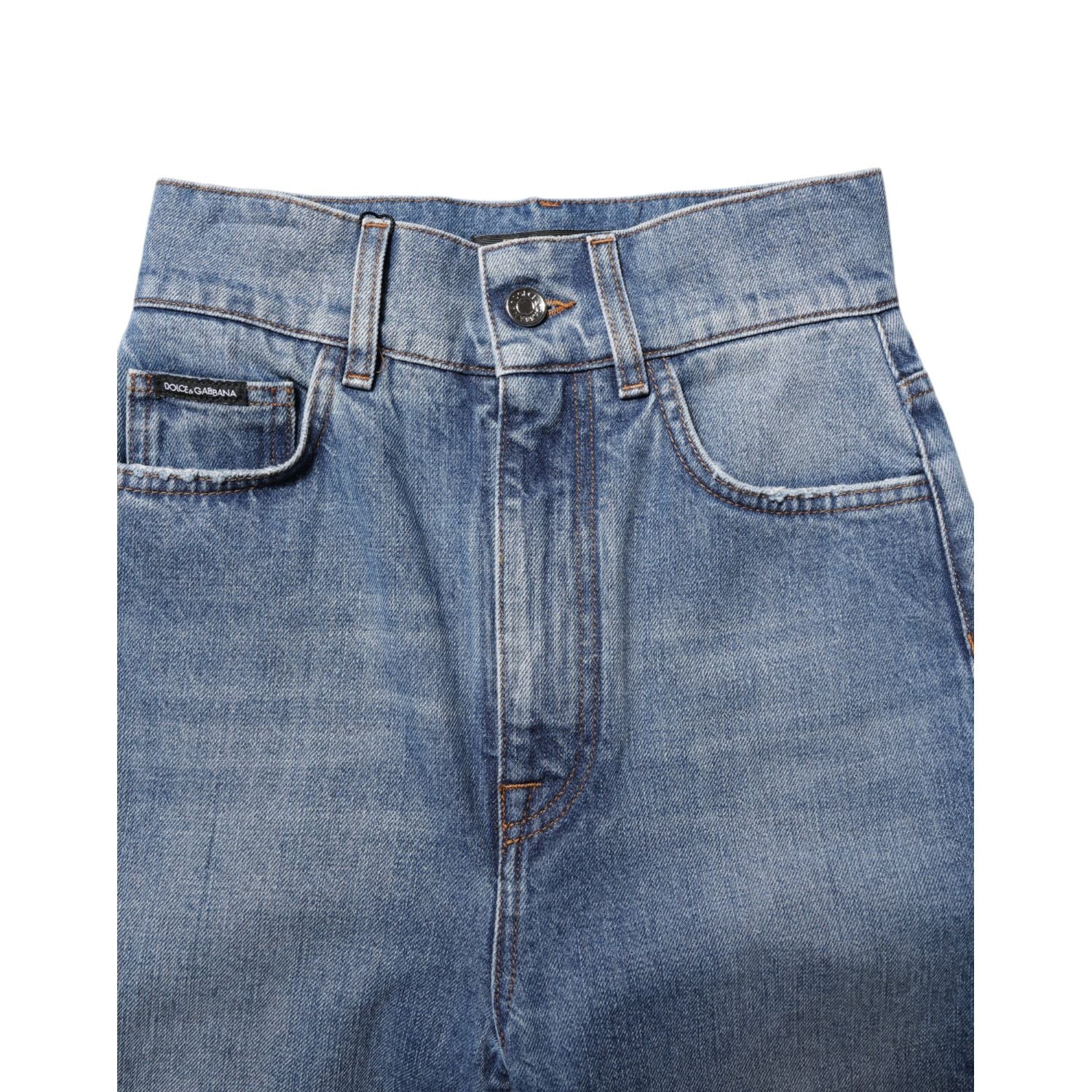 Dolce & Gabbana Blue Washed Skinny High Waist Denim Jeans