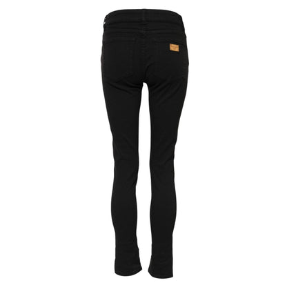 Dolce & Gabbana Black Cotton Skinny Mid Waist Denim Jeans
