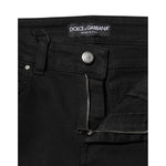 Dolce & Gabbana Black Cotton Skinny Mid Waist Denim Jeans