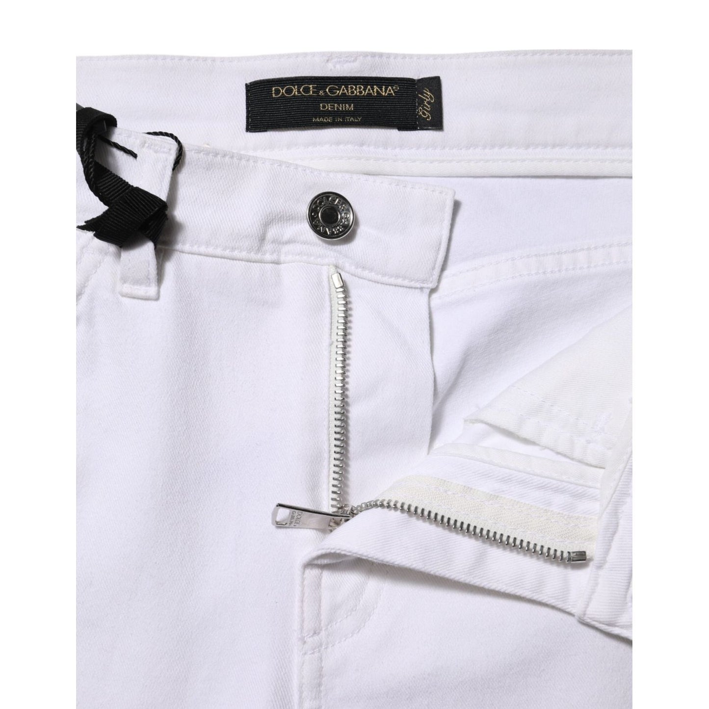 Dolce & Gabbana White Floral Embroidery GIRLY Denim Jeans