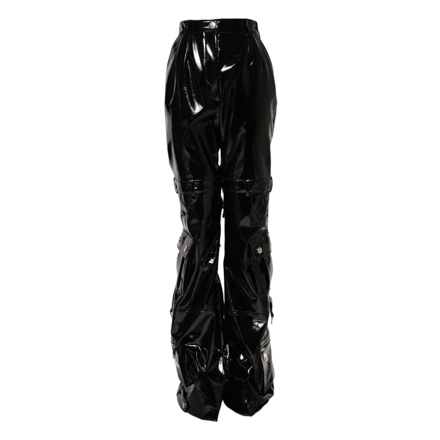 Dolce & Gabbana Black High Waist Cargo Bootcut Pants