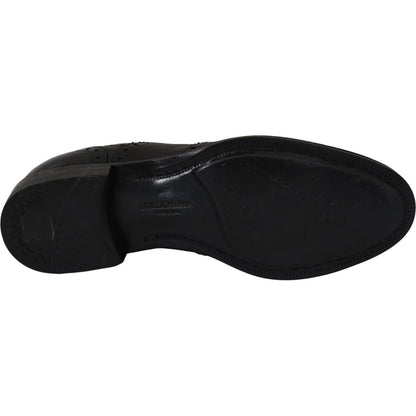 Dolce & Gabbana Blue Leather Wingtip Oxford Dress Shoes