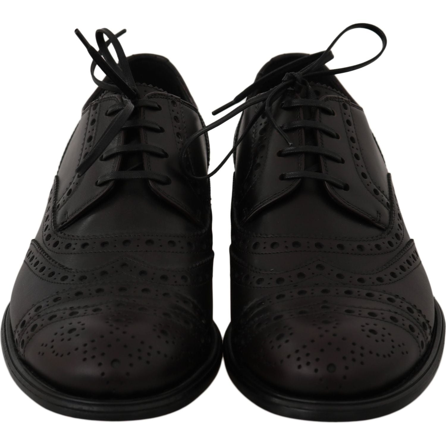 Dolce & Gabbana Black Leather Wingtip Oxford Dress  Shoes