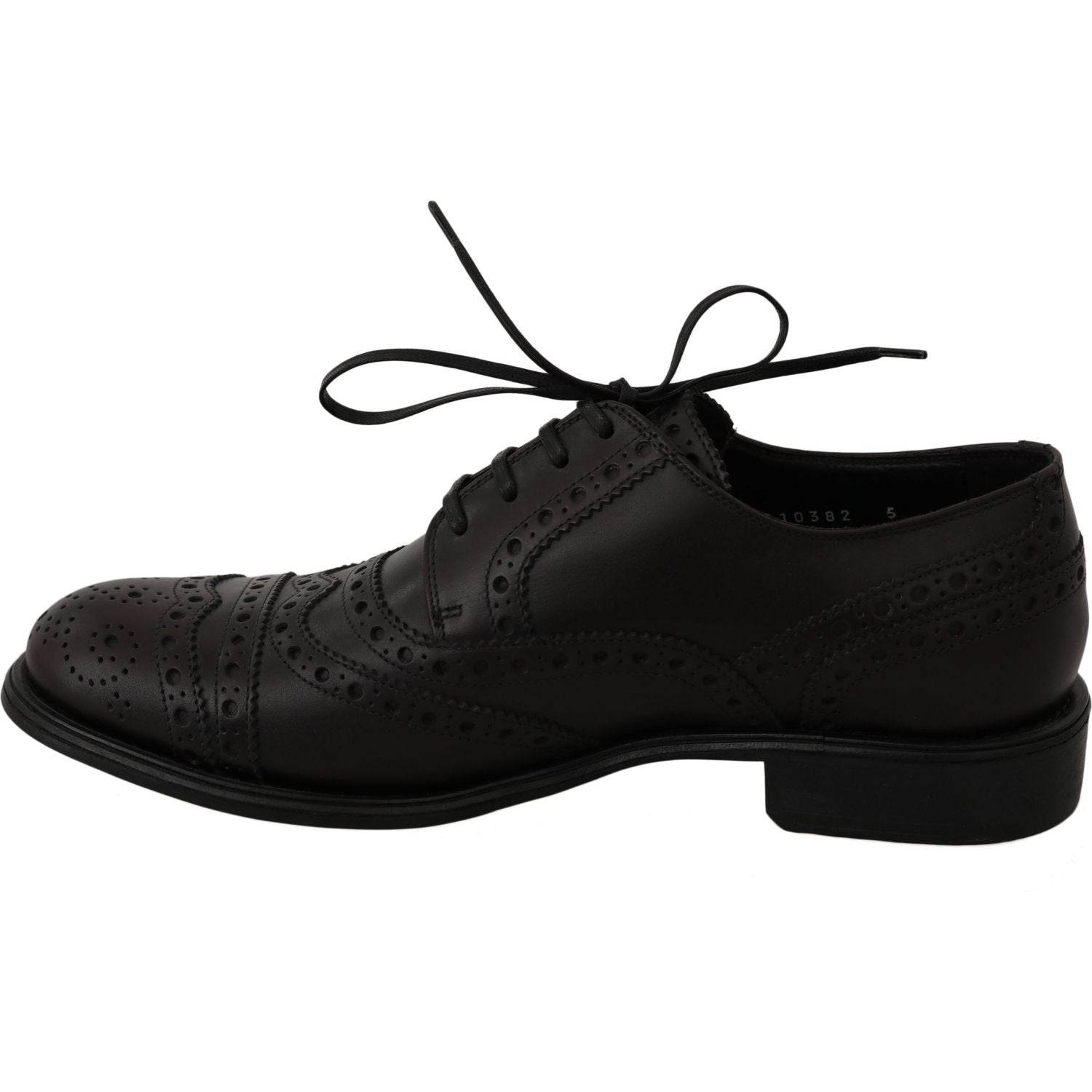 Dolce & Gabbana Black Leather Wingtip Oxford Dress  Shoes