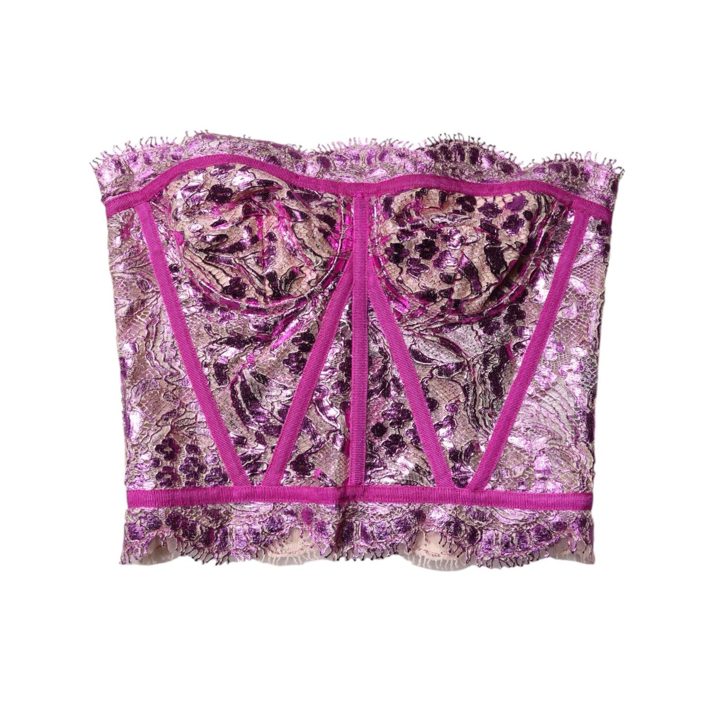 Dolce & Gabbana Pink Bustier Sleeveless Corset Blouse Top