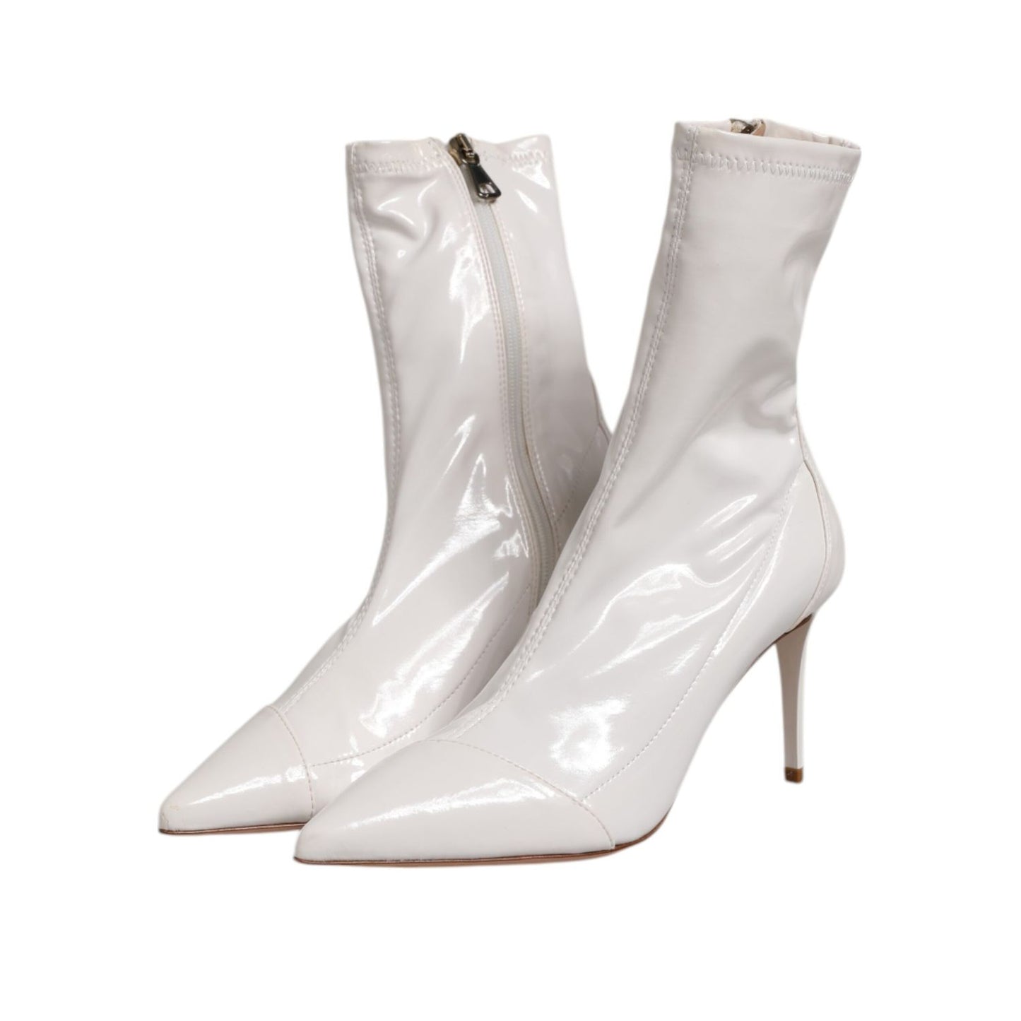 Elisabetta Franchi White Stiletto Heels Mid Calf Boots Shoes