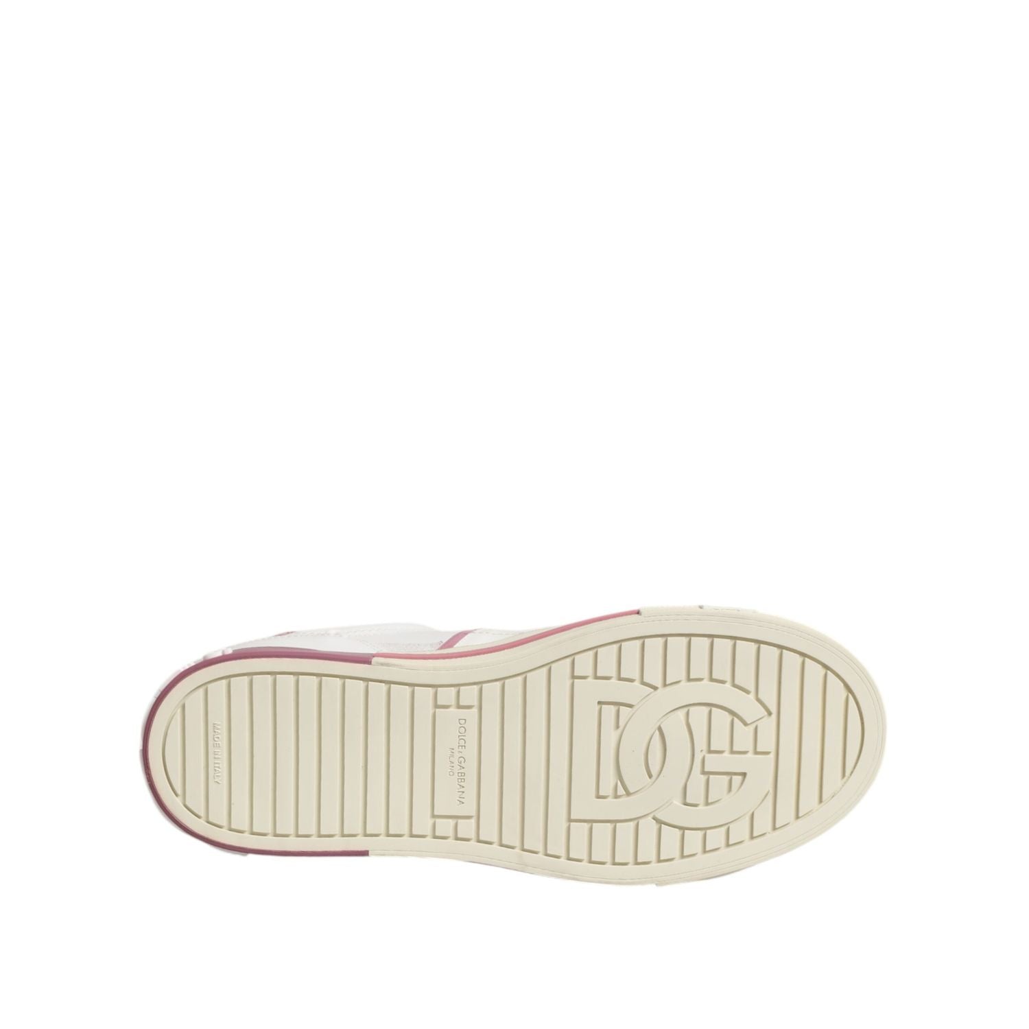 Dolce & Gabbana White Leather DG Logo Low Top Sneakers Shoes