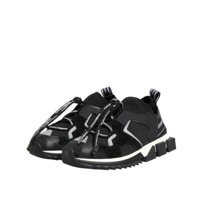 Dolce & Gabbana Black White Logo Sorrento Sneakers Shoes