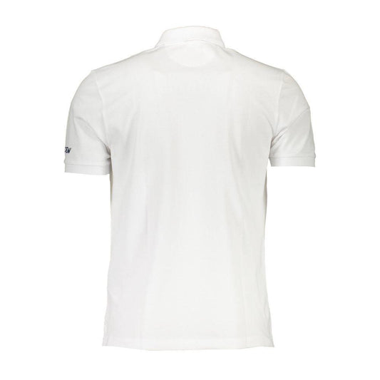 La Martina White Cotton Polo Shirt LA-13246-M