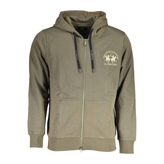 La Martina Green Cotton Sweater