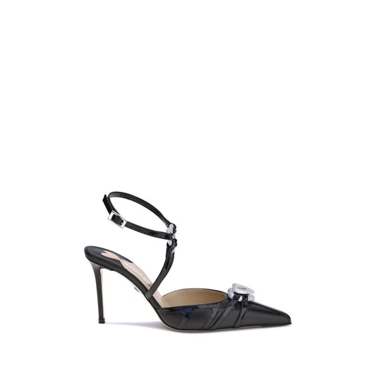 MACH & MACH Black Napa Leather / Calf Bos Taurus High Heel Pumps