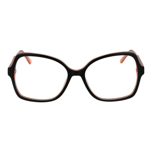 Guess Black Women Glasses Frame, acetate full-rim butterfly style with demo lenses and branded case, 55mm width, spring hinge included.