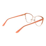 Guess Orange Women Glasses Frame in metal, cat eye design with full-rim style, spring hinge, lenses with 55-16-145 dimensions, and branded case.