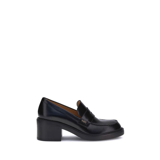 Tod's Black Calf Leather Bos Taurus Platform Loafers