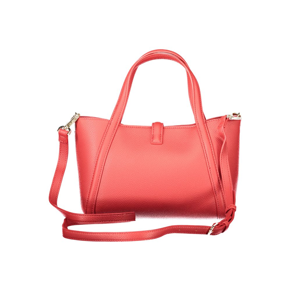 Mario Valentino Red Polyethylene Women Handbag with shoulder strap and internal pouch, stylish and functional design.