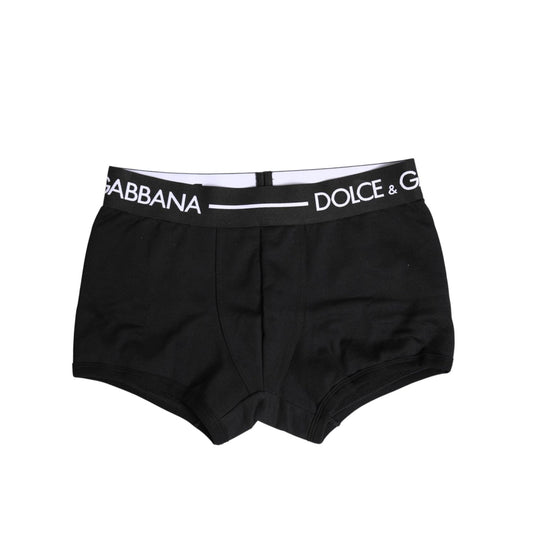 Dolce & Gabbana Black Cotton Stretch Regular Boxer Underwear