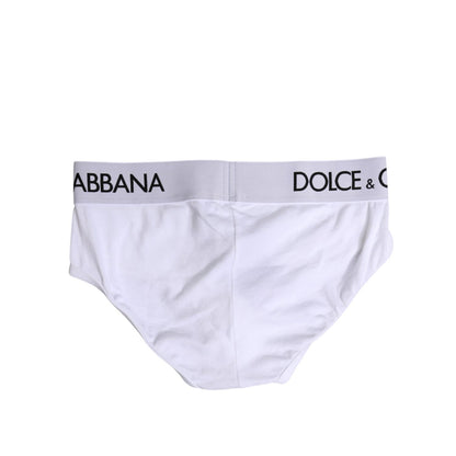 Dolce & Gabbana White Cotton Stretch Regular Brief Underwear