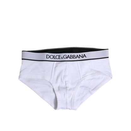 Dolce & Gabbana White Cotton Stretch Regular Brief Underwear