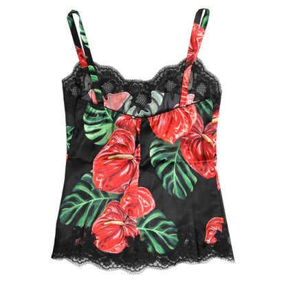 Dolce & Gabbana Multicolor Floral Silk Tank Lingerie Underwear