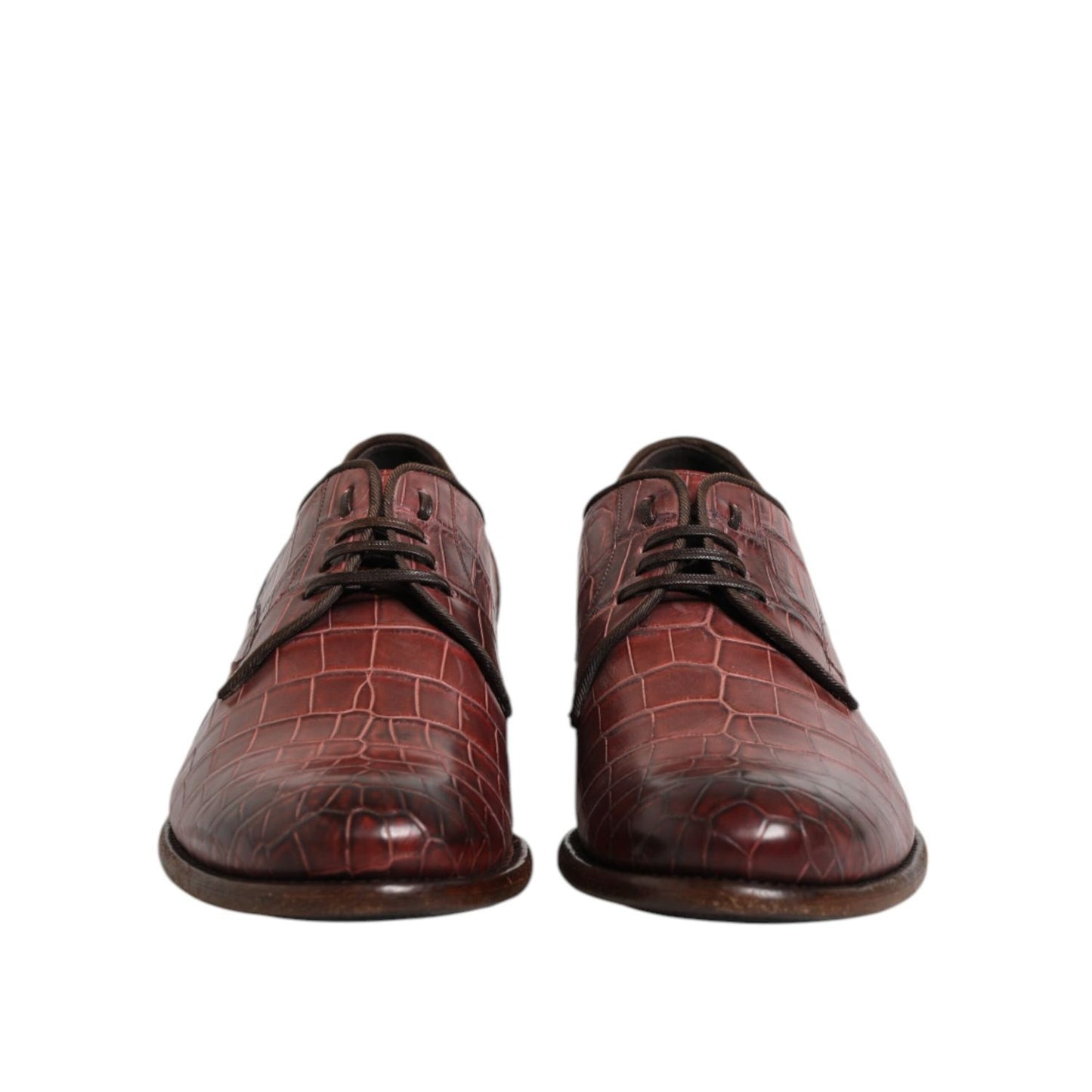 Dolce & Gabbana Burgundy Leather Lace Up Derby Dress Shoes