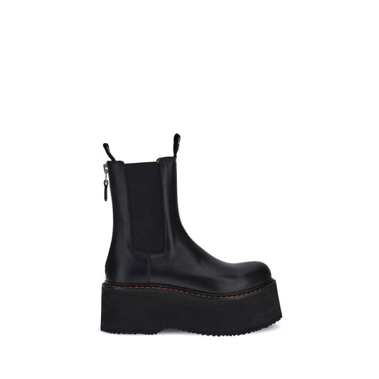 R13 Black Calf Leather Bos Taurus Chelsea Boots
