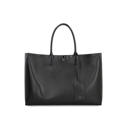 Valentino Garavani Black Calfskin Tote Bag