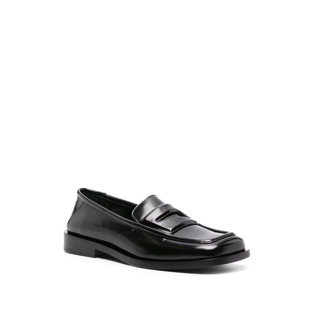 The Attico Black Calfskin Slip-On Loafers