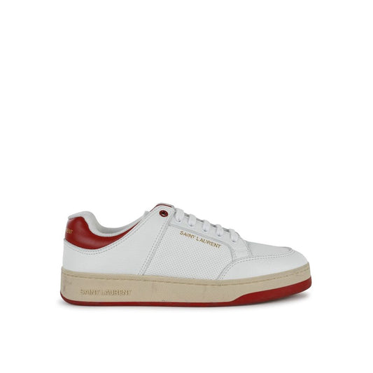 Saint Laurent White Calfskin Low Top Sneakers