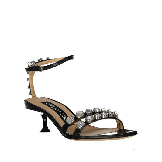 Sergio Rossi Leather Crystal Sandals SE-8735590351060-EU35/US5