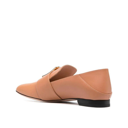 Bally Beige Calfskin Slip-On Loafers