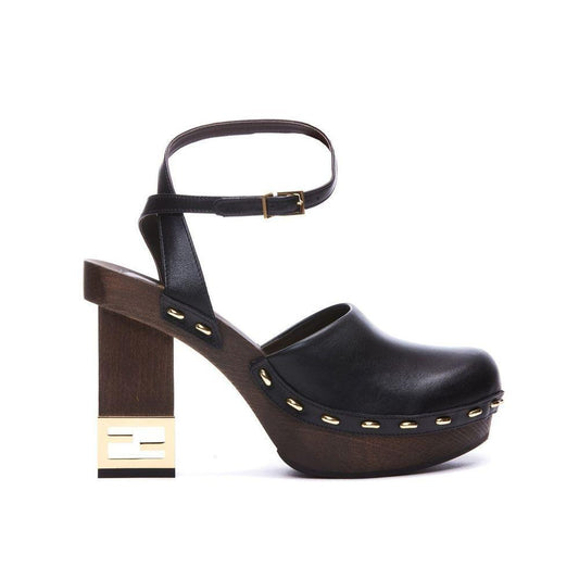 Fendi Decorative Heel Leather Pumps FE-8736331202772-EU36/US6