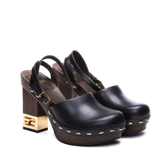 Fendi Decorative Heel Leather Pumps FE-8736331202772-EU36/US6