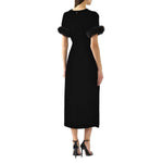 Fendi Fur Trim Velvet Midi Dress FE-8736389103828-42