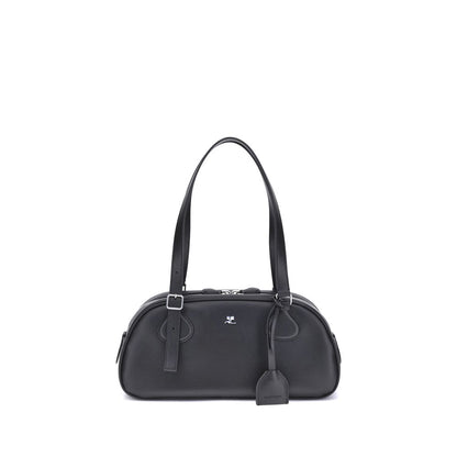 Courrèges Black Calf Leather Bos Taurus Shoulder Bag