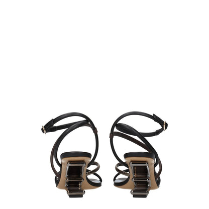 Fendi Multicolor Leather Sandals 1728,75667636384,EU36.5/US6.5,EU37.5/US7.5,EU37/US7,EU38.5/US8.5,Fendi,Flat - Sandals - Shoes,Multicolor,New with tags,Sandals - Shoes,Shoes,Women