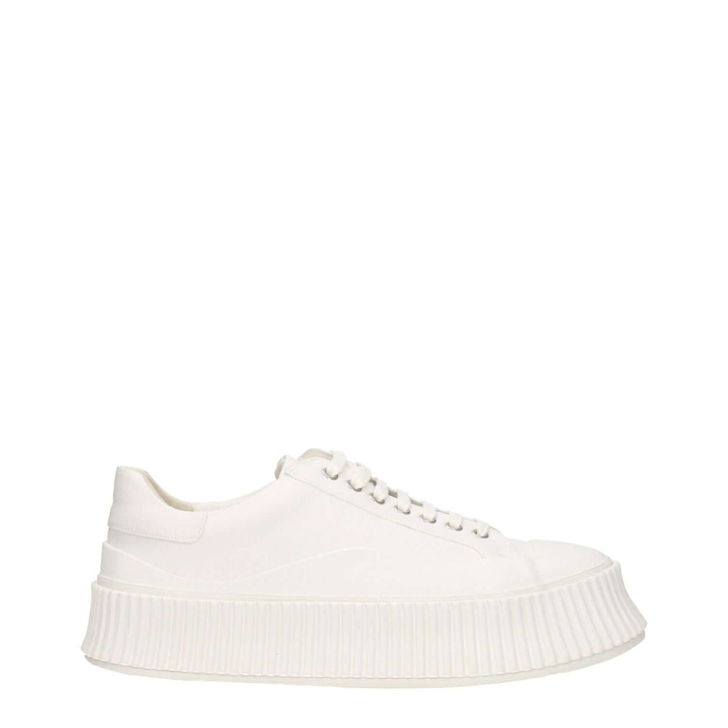 Jil Sander White Fabric Platform Sneakers 1728,75667636384,EU39/US6,Jil Sander,Men,New with tags,Platform - Sneakers - Shoes,Shoes,Sneakers - Shoes,White