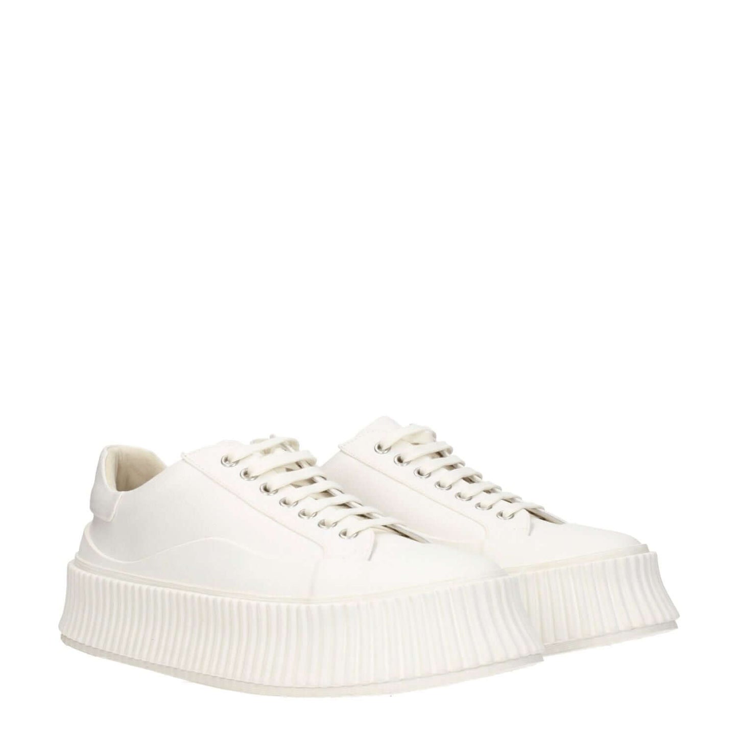 Jil Sander White Fabric Platform Sneakers 1728,75667636384,EU39/US6,Jil Sander,Men,New with tags,Platform - Sneakers - Shoes,Shoes,Sneakers - Shoes,White