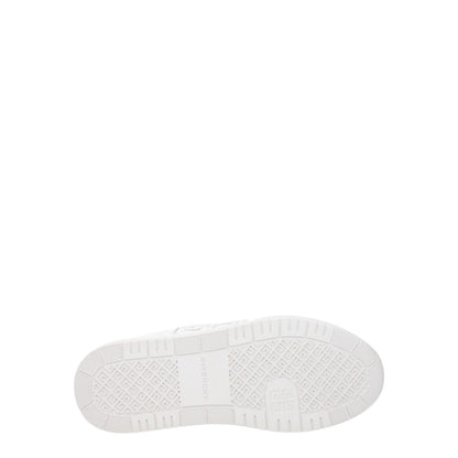 Sole view of Givenchy White Leather Low Top Sneakers featuring rubber sole with brand logo.