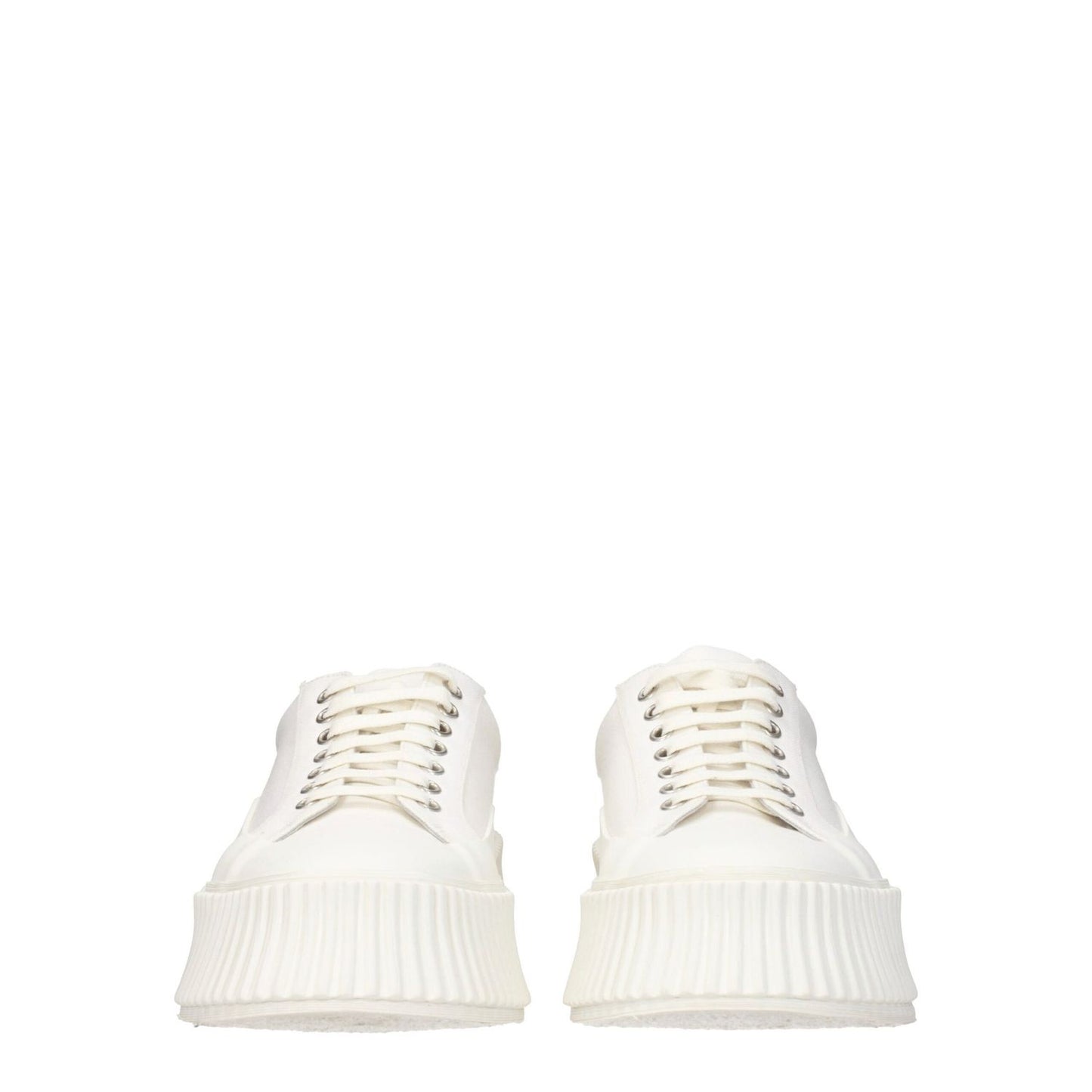 Jil Sander White Fabric Platform Sneakers 1728,75667636384,EU39/US6,Jil Sander,Men,New with tags,Platform - Sneakers - Shoes,Shoes,Sneakers - Shoes,White