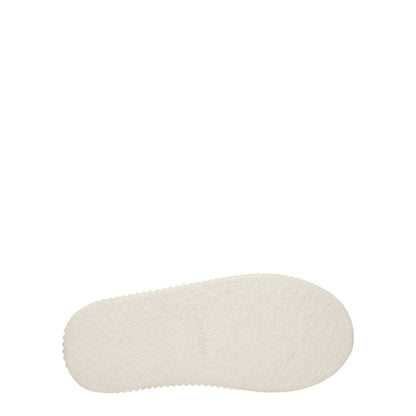 Sole view of Jil Sander White Fabric Platform Sneakers with a cloud white rubber sole.