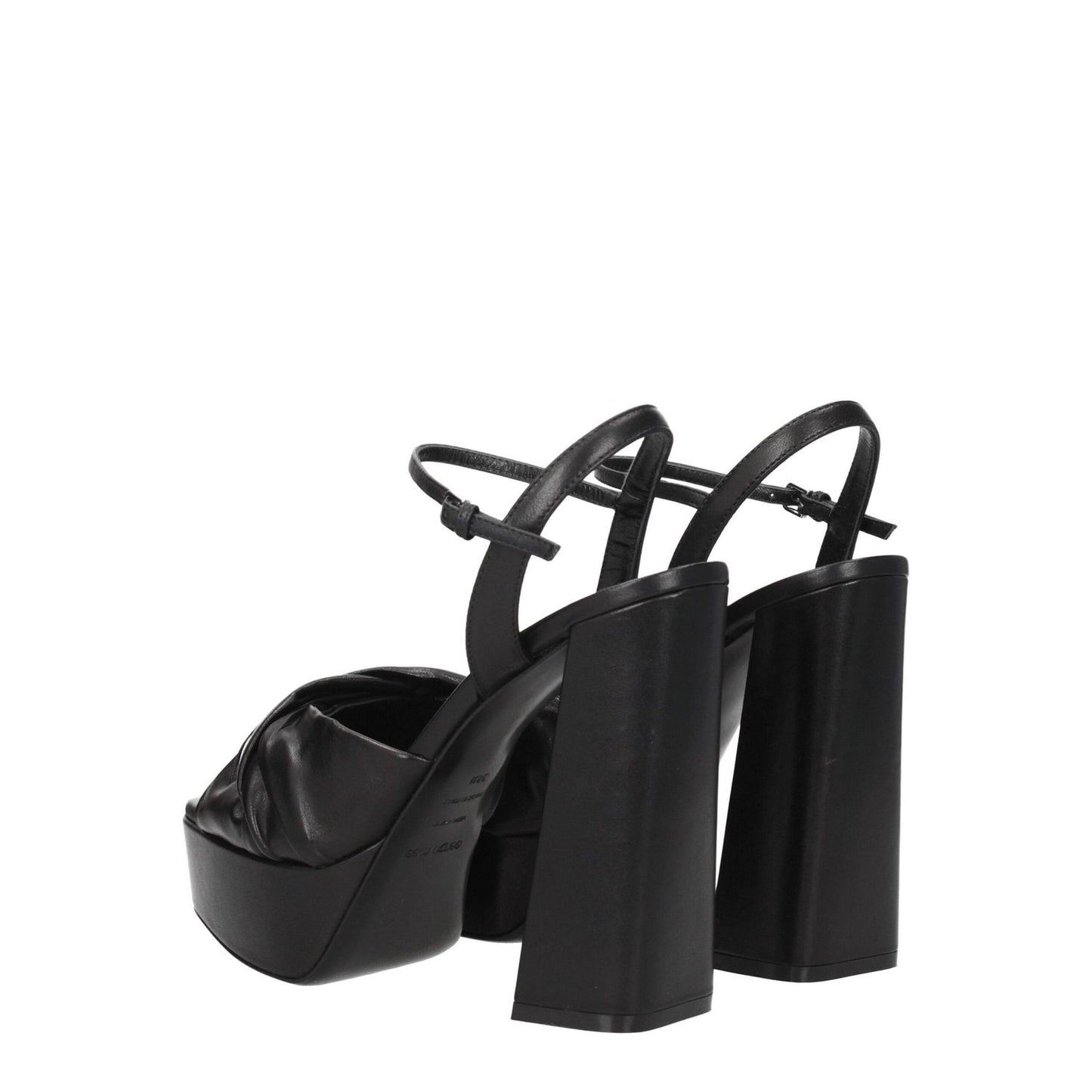 Sergio Rossi Black Leather Platforms SE-8547355853065-EU40/US10