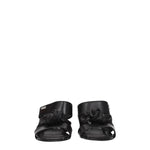 Karl Lagerfeld Black Leather Stiletto Heels Sandals