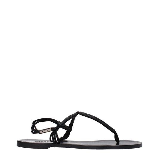 Isabel Marant Black Leather Flip-Flop Sandals IS-9288793653513-EU36/US6