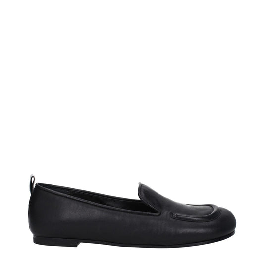 Premiata Black Leather Slip-On Loafers PR-9312432750857-EU37.5/US7.5