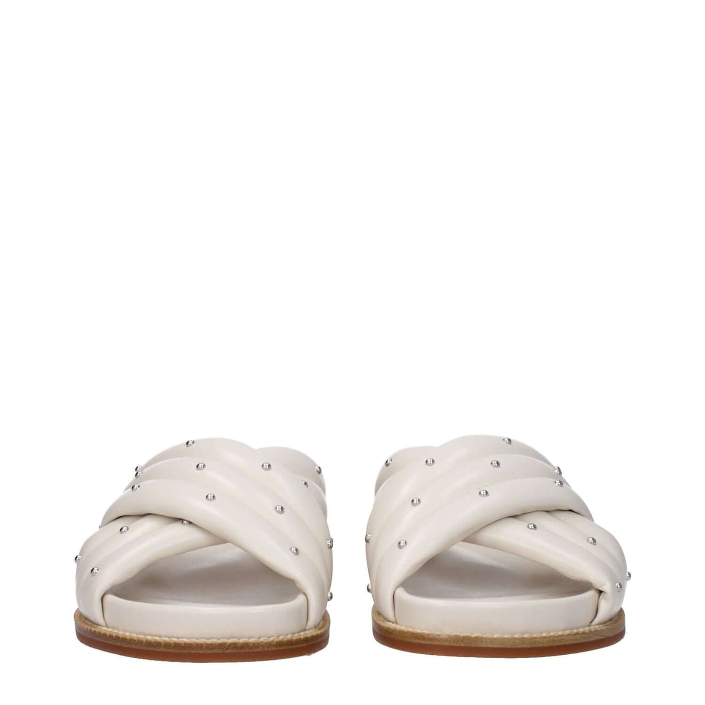 Fabiana Filippi Beige Leather Slippers