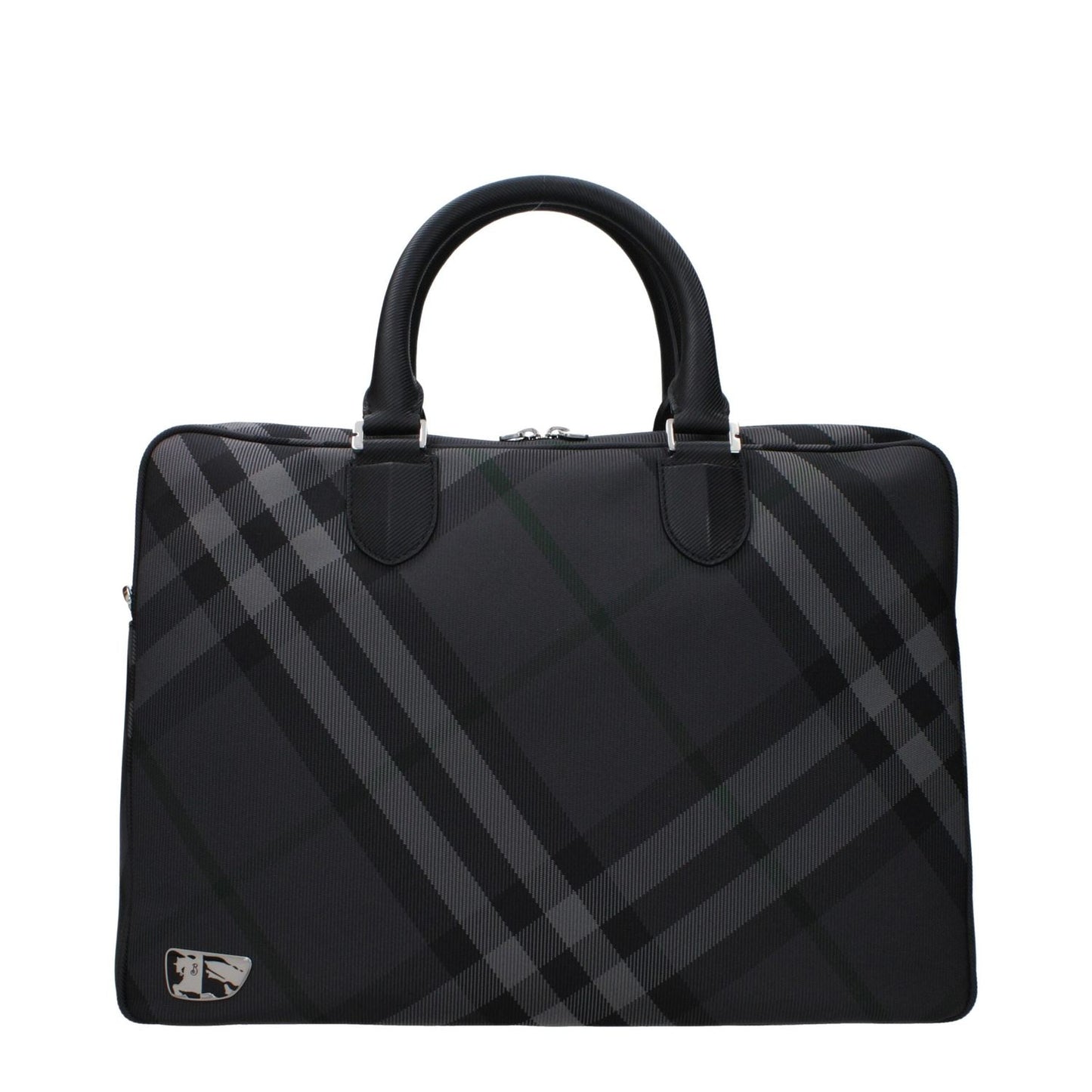 Burberry Gray Fabric Business And Laptop Bags