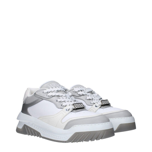 Versace White Leather Chunky Sneakers VE-9489408295177-EU45/US12