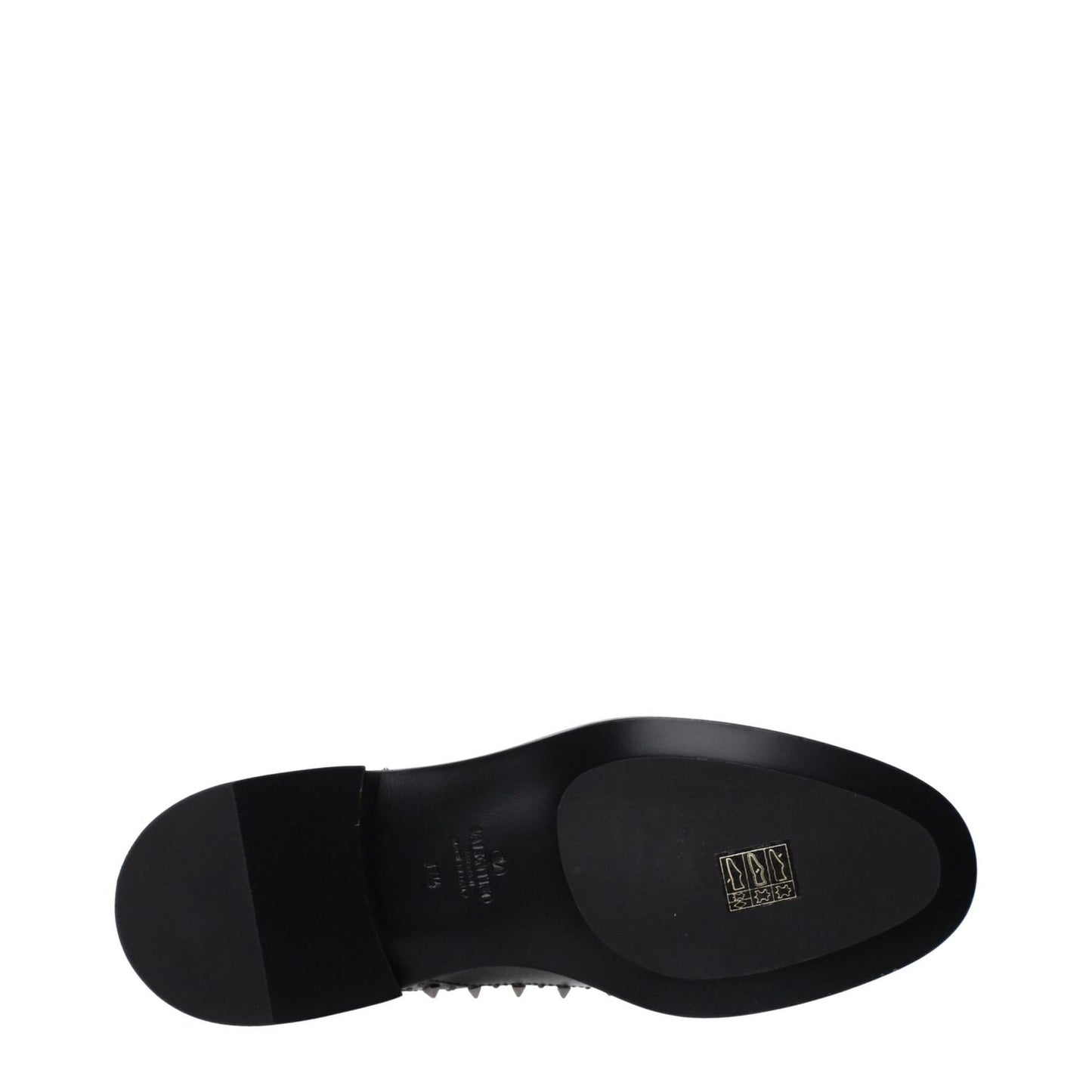 Sole of Valentino Garavani Black Leather Oxfords And Derbies with logo detail.