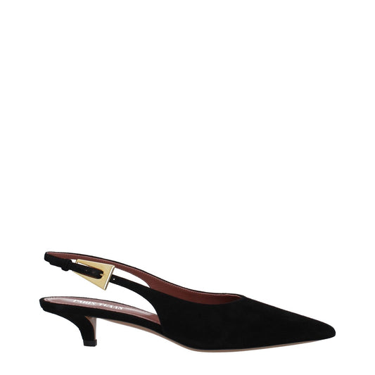 Paris Texas Black Leather Mid Heel Pumps PA-14884935205129-EU37/US7